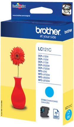 Касета с мастило BROTHER LC121C ink cyan 300pages for DCP-J752DW MFC-J470DW -J870DW