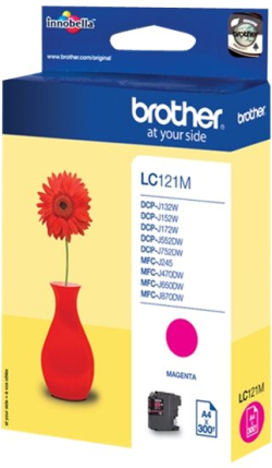 Касета с мастило BROTHER LC121M ink magenta 300pages for DCP-J752DW MFC-J470DW -J870DW