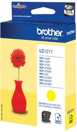 Касета с мастило BROTHER LC121Y ink yellow 300pages for DCP-J752DW MFC-J470DW -J870DW