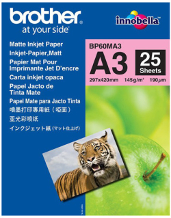 Хартия за принтер BROTHER BP-60MA3 inkjet paper A3 25BL 190g-qm for MFC-6490CW 6890CDW