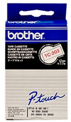 Касета за етикетен принтер BROTHER P-Touch TC-202 red on white 12mm