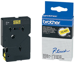 Касета за етикетен принтер BROTHER P-Touch TC-601 black on yellow 12mm