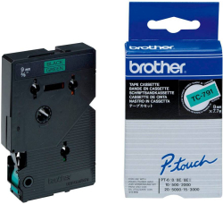 Касета за етикетен принтер BROTHER P-Touch TC-791 black on green 9mm