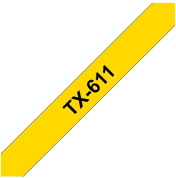 Касета за етикетен принтер BROTHER P-Touch TX-611 black on yellow 6mm