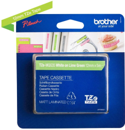 Касета за етикетен принтер BROTHER TZEMQP35 12mm White-Berry Pink matt 5M length