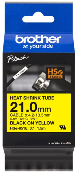 Касета за етикетен принтер BROTHER HSE651E heat shrink tape 21mm