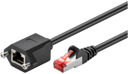 Кабел/адаптер Удължителен меден пач кабел, категория 6, F-UTP, черен Изберете дължина 0.50 метра