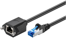 Кабел/адаптер Удължителен меден пач кабел, категория 6а, S-FTP (PiMF), черен Изберете дължина 2 метра