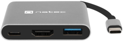 Докинг станция Natec USB-C Multiport Adapter 3 in 1 Fowler MINI USB 3.0, HDMI 4K, USB-C PD