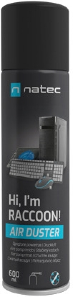 Почистващ продукт Natec Compressed Air Duster Racoon 600 ml