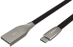 Кабел/адаптер Natec USB-C(M) -- USB-A (M) 2.0 кабел 1м. Черен метал