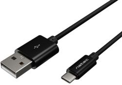 Кабел/адаптер Natec USB-C(M) -- USB-A (M) 2.0 кабел 1м. Черен найлон
