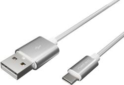 Кабел/адаптер Natec USB-C(M) -- USB-A (M) 2.0 кабел 1м. сребърен найлон