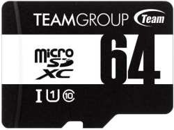 SD/флаш карта Team Group microSDHC - SDXC Class 10, UHS-I, 64GB, SD адаптер