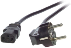 Кабел/адаптер Захранващ кабел Шуко 90° към C13, черен, 0.75 mm2 Изберете дължина 0.75 метра