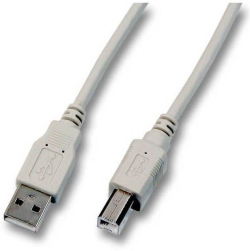 USB 2.0 Кабел, екраниран, USB A мъжки - USB B мъжки, сив, 4.5 метра