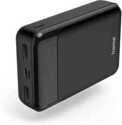 Батерия за смартфон Hama Eco Power 10, 10000 mAh, USB Type-C, 2 A, MicroUSB, 5V, Черен