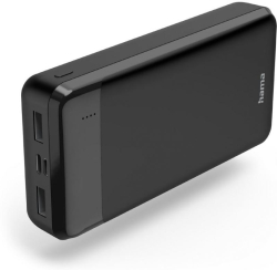 Външна батерия Hama Eco Power 20, 20000 mAh, USB Type-C, 2 A, MicroUSB, 5V, Черен