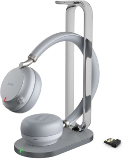 Слушалки Yeаlink BH72 стерео слушалки, Bluetooth, MS, USB-A, зарядна стойка, сив