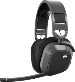 Слушалки Corsair HS80 MAX, Over-Ear, Безжични, Микрофон, 32 Ω, 19 dB, Bluetooth, Сив