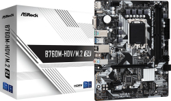 Дънна платка ASRock B760M-HDV/M.2 D4, Micro ATX, LGA1700, 2x DDR4, 1000 Mb/s, HDMI, VGA, DP 1.4