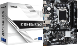 Дънна платка ASRock B760M-HDV/M.2 D4, Micro ATX, LGA1700, 2x DDR4, 1000 Mb/s, HDMI, VGA, DP 1.4 на най-ниска цени