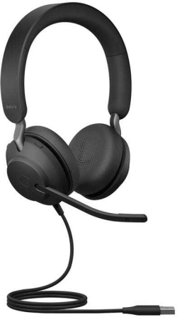 Jabra Evolve2 55 стерео слушалки, Bluetooth, Link380a, MS, черен