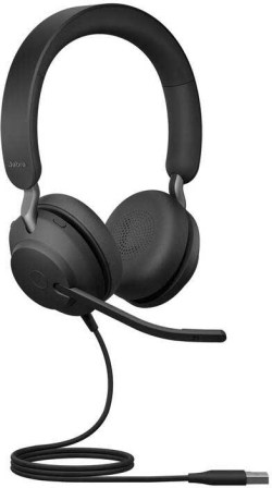 Слушалки Jabra Evolve2 55 стерео слушалки, Bluetooth, Link380a, MS, черен