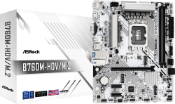 Дънна платка ASRock B760M-HDV/M.2, LGA1700, 2х DDR5 7200 MHz, 2.5G LAN, HDMI, DP, D-Sub