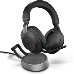 Слушалки Jabra Evolve2 85 UC Stereo слушалки + стойка, Link380 USB-A, черни