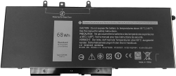 Батерия за лаптоп Dell, 4 клетки, 7.4V, 68Wh, Оригинална