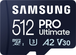 SD/флаш карта Samsung PRO Ultimate, 512GB, microSDXC, MicroSD, 200 MB/s, V30, U3, USB адаптер