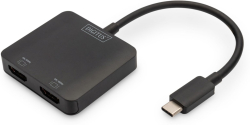 Кабел/адаптер DIGITUS DS-45338 :: 2-портов MST видео хъб USB-C - 2x HDMI 2.0, 4K-60Hz 