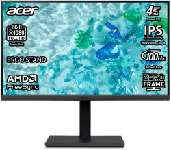 Монитор Acer Vero B247YEbmiprxv, 23.8" 1920 x 1080, IPS, 100Hz, 16:9, 4ms, HDMI, DP, Черен