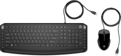 Клавиатура HP Pavilion 200, комплект клавиатура + мишка, с кабел, черен цвят