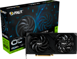 Видеокарта Palit GeForce RTX 4070 Super Dual OC, 12GB GDDR6X, 192 bit, 1x HDMI 2.1a, 3x DP 1.4a