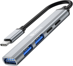 USB Хъб Sandberg SNB-336-50 :: Хъб USB-C към 3xUSB-A + 2xUSB-C SAVER