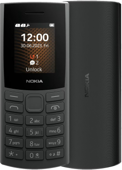 Смартфон Nokia 105 4G 2023, 4MB, 4MB, 1.8" 160x120, BТ 5.0, FM, Фенерче, DS, 1450 mAh, Черен