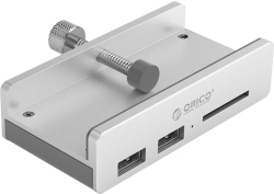 Orico хъб USB 3.0 HUB Clip Type 2 port, SD card reader - aux Micro-USB power input