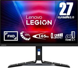 Монитор Lenovo Legion R27I-30 27" 1920 x 1080 Full HD, IPS, 0.5ms, 165Hz, 2x HDMI 2.0, 1x DP 1.4, черен