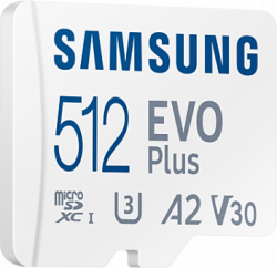 SD/флаш карта Карта памет Samsung EVO Plus, microSDXC, UHS-I, 512GB, Адаптер