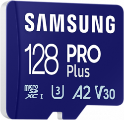 Карта памет Samsung PRO Plus, microSDXC, UHS-I, 128GB, Адаптер