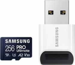 SD/флаш карта Карта памет Samsung PRO Ultimate, microSDXC, UHS-I, 256GB, Адаптер, USB четец