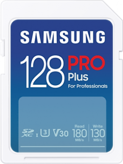 SD/флаш карта Карта памет Samsung PRO Plus, SD Card, 128GB, Бяла