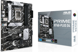 Дънна платка ASUS Prime B760-PLUS D4, LGA1700, 4х DDR4, ATX, HDMI, VGA, DisplayPort, Type-C