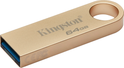 Kingston DataTraveler SE9 G3, 64GB, USB 3.2, До 220 MB/s, Алуминиев корпус, Златист