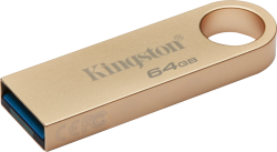 USB флаш памет Kingston DataTraveler SE9 G3, 64GB, USB 3.2, До 220 MB/s, Алуминиев корпус, Златист