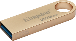 USB флаш памет Kingston DataTraveler SE9 G3, 256GB, USB 3.2, До 220 MB/s, Алуминиев корпус, Златист
