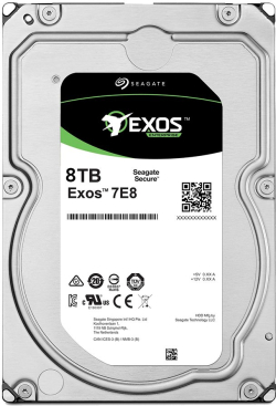 Хард диск / SSD Seagate Exos 7E8, 8TB HDD сървърен, SATA, 7200 rpm, 256MB кеш памет, 3.5"
