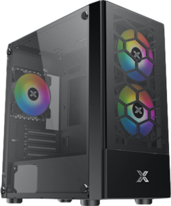 Кутия Oreo EN47758, M-ATX, 2x USB 2.0, 1x USB 3.0, Meshed Grill FP, Left TG, RGB Fan